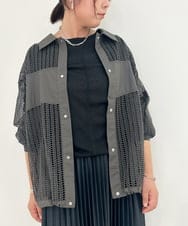 ZMJJB09170 al'aise modulation(アレーズモジュレーション) コットンレースデザインジャケット ダークグレー