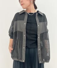 ZMJJB09170 al'aise modulation(アレーズモジュレーション) コットンレースデザインジャケット ダークグレー