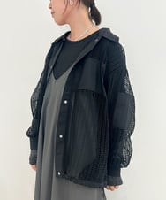 ZMJJB09170 al'aise modulation(アレーズモジュレーション) コットンレースデザインジャケット ブラック