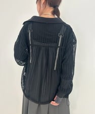 ZMJJB09170 al'aise modulation(アレーズモジュレーション) コットンレースデザインジャケット ブラック