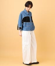 ZMJJE03160 al'aise modulation(アレーズモジュレーション) メッシュ切り替えカットオフジャケット ブルー