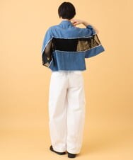 ZMJJE03160 al'aise modulation(アレーズモジュレーション) メッシュ切り替えカットオフジャケット ブルー