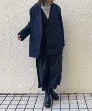 ZMJJQ03220 al'aise modulation(アレーズモジュレーション) デニムテーラードジャケット ネイビー