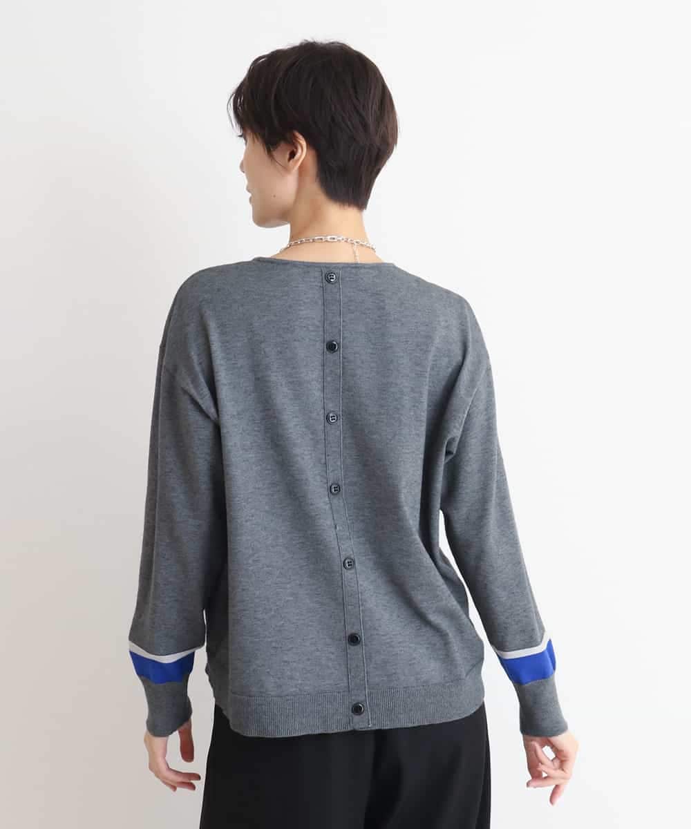 抗菌防臭】バックボタンニットプルオーバー(ニット・セーター