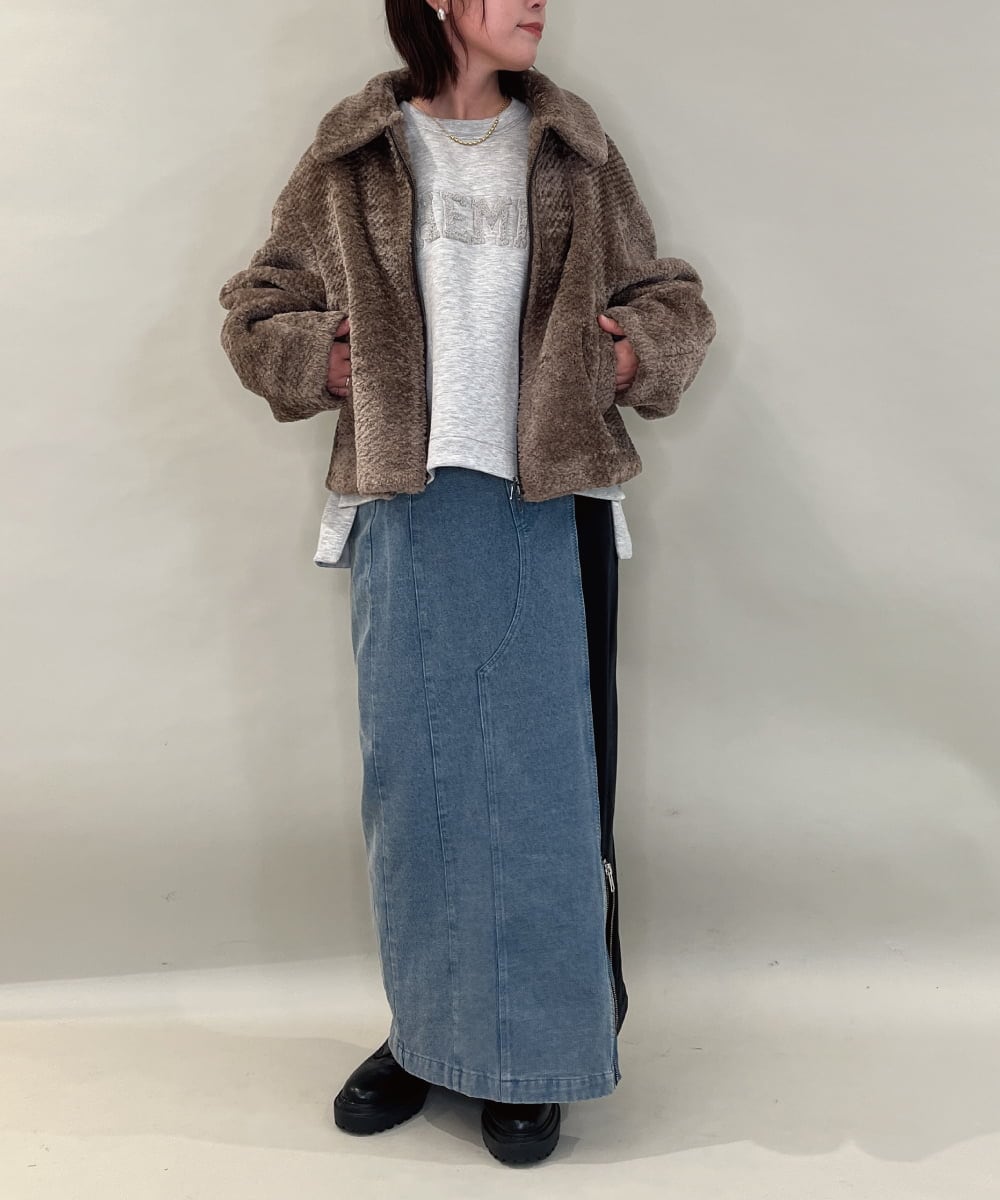 ZMKAE04098 al'aise modulation(アレーズモジュレーション) ロゴスポンディッシュプルオーバー ライトグレー