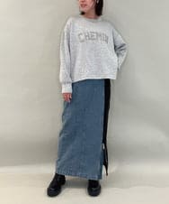 ZMKAE04098 al'aise modulation(アレーズモジュレーション) ロゴスポンディッシュプルオーバー ライトグレー