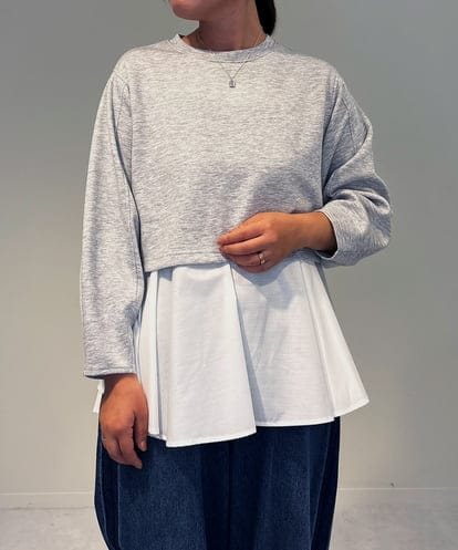 ZMKAE20120 al'aise modulation フレアヘムレイヤードデザインプルオーバー