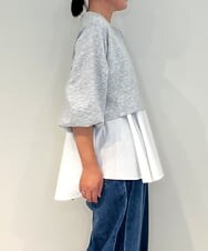 ZMKAE20120 al'aise modulation(アレーズモジュレーション) フレアヘムレイヤードデザインプルオーバー ライトグレー