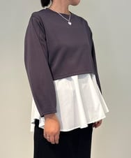 ZMKAE20120 al'aise modulation(アレーズモジュレーション) フレアヘムレイヤードデザインプルオーバー ダークグレー