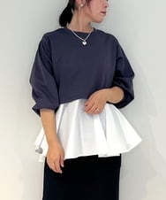 ZMKAE20120 al'aise modulation(アレーズモジュレーション) フレアヘムレイヤードデザインプルオーバー ダークグレー