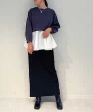 ZMKAE20120 al'aise modulation(アレーズモジュレーション) フレアヘムレイヤードデザインプルオーバー ダークグレー