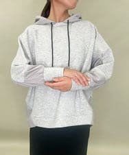 ZMKAE22099 al'aise modulation(アレーズモジュレーション) 布帛ジョイントフーディーパーカー ライトグレー