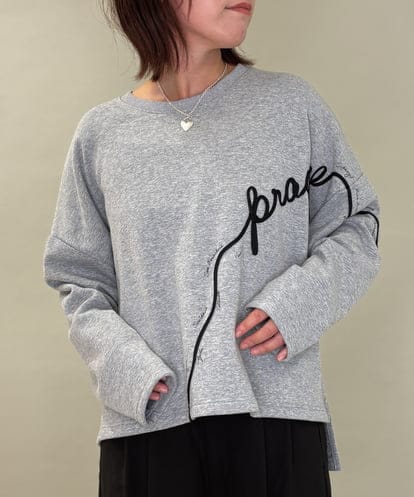 ZMKAE23119 al'aise modulation コード刺繍ロングテールプルオーバー