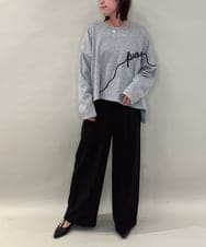 ZMKAE23119 al'aise modulation(アレーズモジュレーション) コード刺繍ロングテールプルオーバー ライトグレー