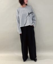 ZMKAE23119 al'aise modulation(アレーズモジュレーション) コード刺繍ロングテールプルオーバー ライトグレー