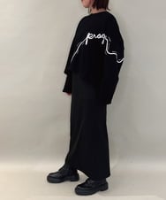 ZMKAE23119 al'aise modulation(アレーズモジュレーション) コード刺繍ロングテールプルオーバー ブラック