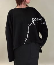 ZMKAE23119 al'aise modulation(アレーズモジュレーション) コード刺繍ロングテールプルオーバー ブラック