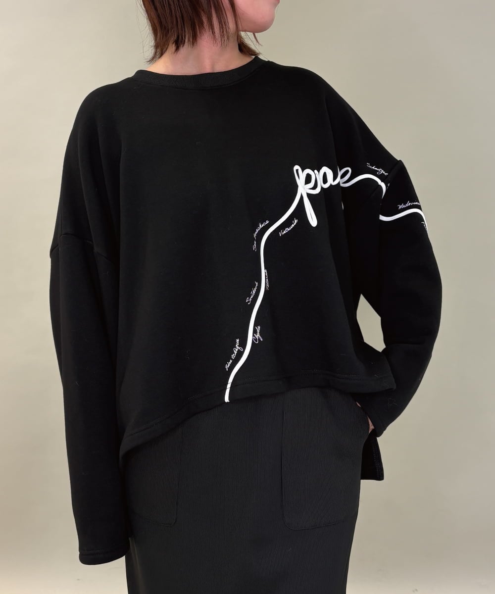 ZMKAE23119 al'aise modulation(アレーズモジュレーション) コード刺繍ロングテールプルオーバー ブラック