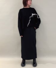 ZMKAE23119 al'aise modulation(アレーズモジュレーション) コード刺繍ロングテールプルオーバー ブラック