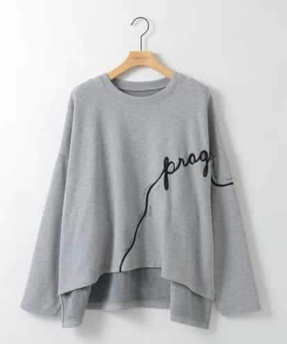 ZMKAE23119 al'aise modulation コード刺繍ロングテールプルオーバー