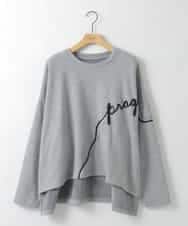 ZMKAE23119 al'aise modulation(アレーズモジュレーション) コード刺繍ロングテールプルオーバー ライトグレー