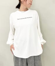 ZMKAE24120 al'aise modulation(アレーズモジュレーション) ロゴジョーゼットプルオーバー ホワイト