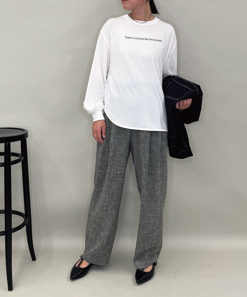 ZMKAE24120 al'aise modulation(アレーズモジュレーション) ロゴジョーゼットプルオーバー ホワイト