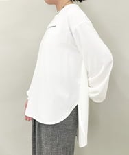 ZMKAE24120 al'aise modulation(アレーズモジュレーション) ロゴジョーゼットプルオーバー ホワイト