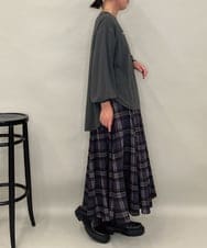 ZMKAE24120 al'aise modulation(アレーズモジュレーション) ロゴジョーゼットプルオーバー ダークグレー