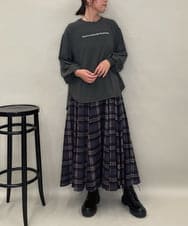 ZMKAE24120 al'aise modulation(アレーズモジュレーション) ロゴジョーゼットプルオーバー ダークグレー