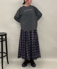 ZMKAE24120 al'aise modulation(アレーズモジュレーション) ロゴジョーゼットプルオーバー ダークグレー