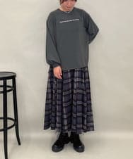 ZMKAE24120 al'aise modulation(アレーズモジュレーション) ロゴジョーゼットプルオーバー ダークグレー