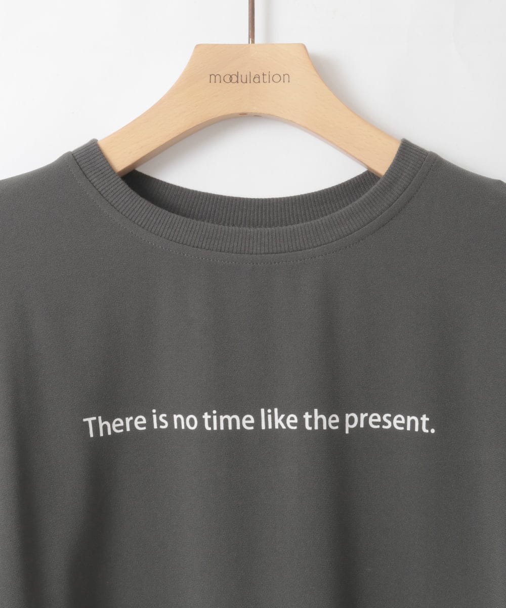 ZMKAE24120 al'aise modulation(アレーズモジュレーション) ロゴジョーゼットプルオーバー ダークグレー