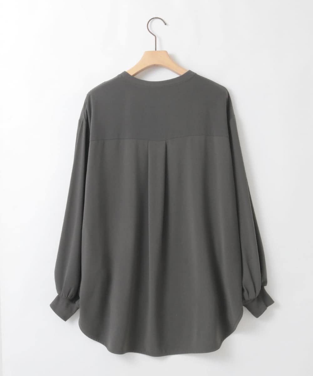 ZMKAE24120 al'aise modulation(アレーズモジュレーション) ロゴジョーゼットプルオーバー ダークグレー