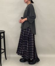 ZMKAE24120 al'aise modulation(アレーズモジュレーション) ロゴジョーゼットプルオーバー ダークグレー