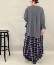 ZMKAE24120 al'aise modulation(アレーズモジュレーション) ロゴジョーゼットプルオーバー ダークグレー