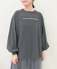 ZMKAE24120 al'aise modulation(アレーズモジュレーション) ロゴジョーゼットプルオーバー ダークグレー