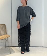 ZMKAE25120 al'aise modulation(アレーズモジュレーション) ラインスリーブカットプルオーバー ダークグレー