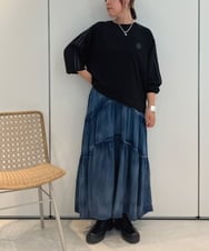 ZMKAE25120 al'aise modulation(アレーズモジュレーション) ラインスリーブカットプルオーバー ブラック