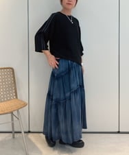 ZMKAE25120 al'aise modulation(アレーズモジュレーション) ラインスリーブカットプルオーバー ブラック