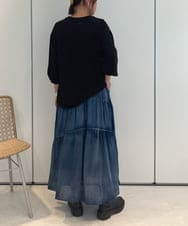 ZMKAE25120 al'aise modulation(アレーズモジュレーション) ラインスリーブカットプルオーバー ブラック