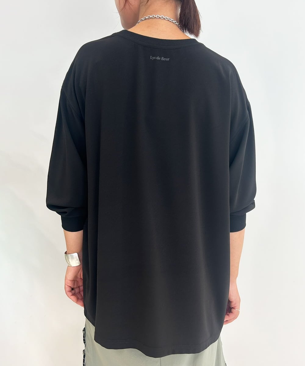 ZMKAE25120 al'aise modulation(アレーズモジュレーション) ラインスリーブカットプルオーバー ブラック