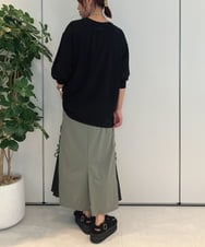 ZMKAE25120 al'aise modulation(アレーズモジュレーション) ラインスリーブカットプルオーバー ブラック