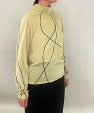 ZMKAE26079 al'aise modulation(アレーズモジュレーション) ラインアクセントハイネックプルオーバー ライトイエロー