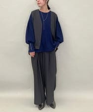 ZMKAE27089 al'aise modulation(アレーズモジュレーション) カフスポイントボリューム袖プルオーバー ネイビー