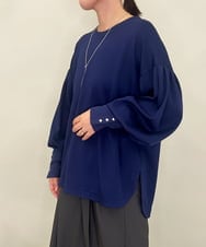 ZMKAE27089 al'aise modulation(アレーズモジュレーション) カフスポイントボリューム袖プルオーバー ネイビー