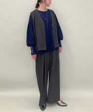 ZMKAE27089 al'aise modulation(アレーズモジュレーション) カフスポイントボリューム袖プルオーバー ネイビー