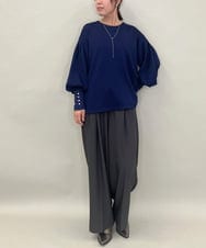 ZMKAE27089 al'aise modulation(アレーズモジュレーション) カフスポイントボリューム袖プルオーバー ネイビー