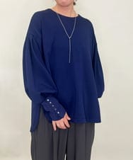 ZMKAE27089 al'aise modulation(アレーズモジュレーション) カフスポイントボリューム袖プルオーバー ネイビー