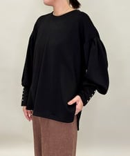 ZMKAE27089 al'aise modulation(アレーズモジュレーション) カフスポイントボリューム袖プルオーバー ブラック